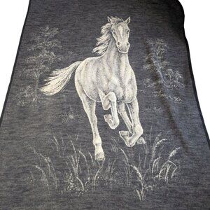 Biederlack Horse Blanket Reversible Fleece Gray Made in USA Acrylic 56x73